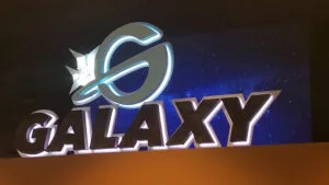 Custom channel letter sign for Galaxy restaurant in Casino