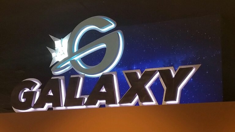 Custom channel letter sign for Galaxy restaurant in Casino