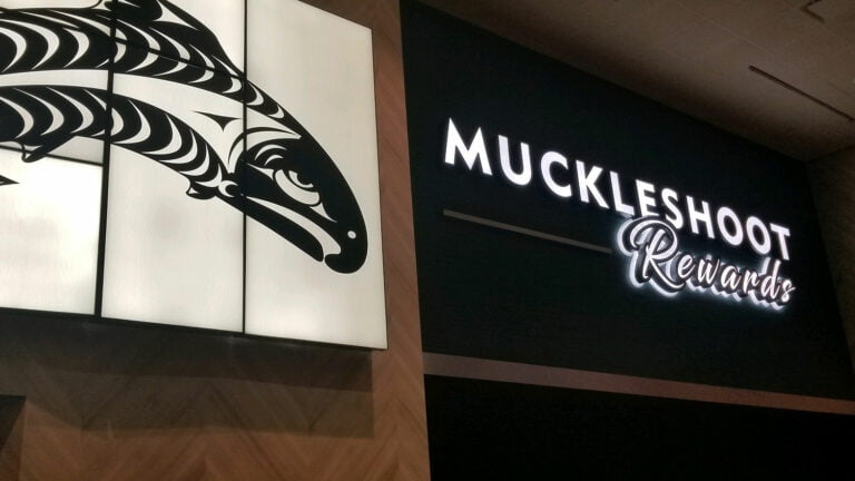 Custom channel letter sign for Muckleshoot Casino in Auburn Washington