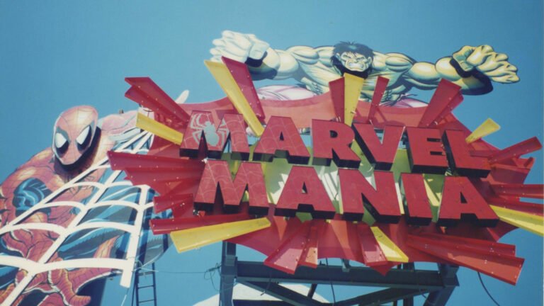 Business theme Marvel Mania sign for Universal Studios