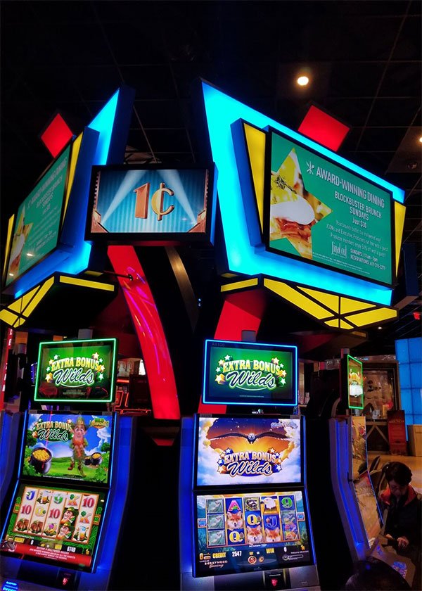 Custom fabricated tv screen display for Hollywood Casino