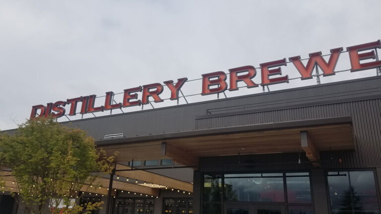 Rustic channel letter sign for Eagle One Talking Cedar Brewery in Rochester, WA by New Image Creative